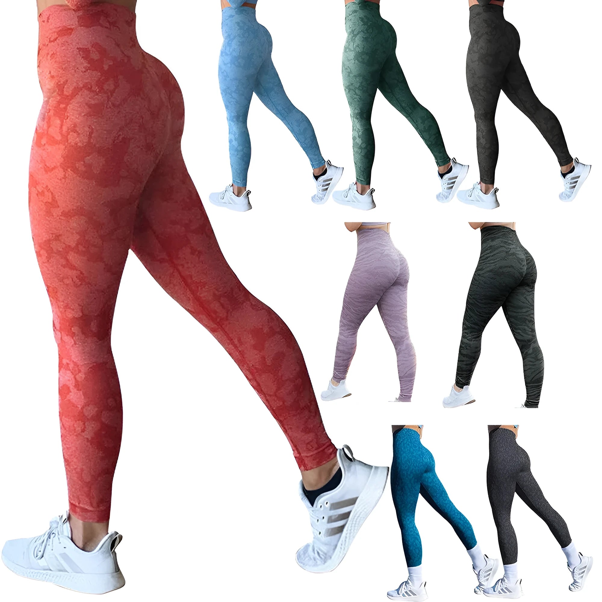 Women's push-up booty leggings in animal print patterns for gym and yoga workouts