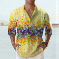British style striped long sleeve shirt in bamboo hemp fabric for summer.