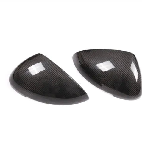 Pair of true carbon fibre rearview mirror covers for Porsche Macan in Blakc colour