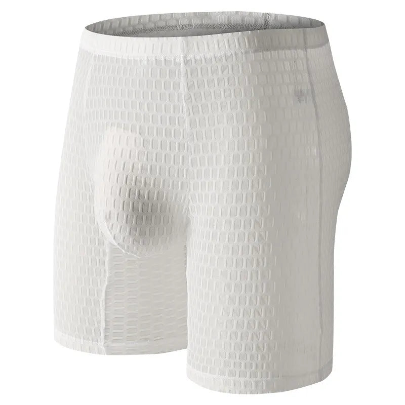 Men's lace fabric shaping boxer shorts with lengthened hip design in multiple colours