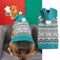 Green diamond pattern knitted dog sweater showing classic design on pet mannequin