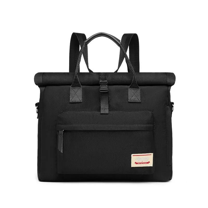 Shockproof anti-drop inner liner laptop bag in nylon, shown in beige gray, cherry blossom pink, and starry black colours.