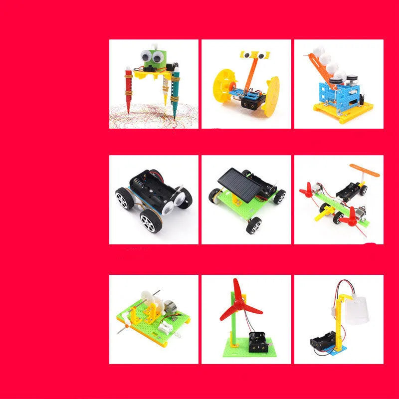 DIY puzzle assembling building blocks set for science experiments with plastic pieces in three size options