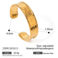 Stainless steel adjustable ring with wings design and non-fading electroplated finish.