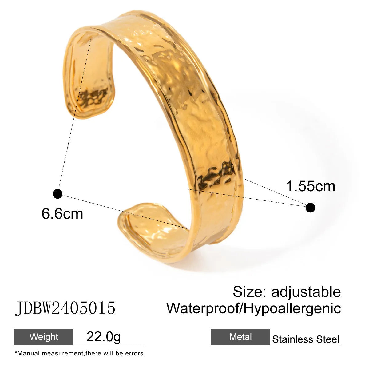 Stainless steel adjustable ring with wings design and non-fading electroplated finish.