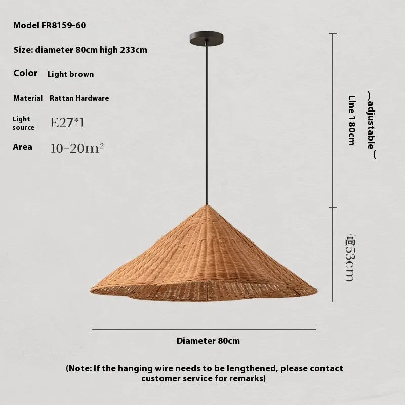 Silent Style rattan-weaved ceiling lamp with woven texture and soft light glow.