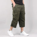 Men's cotton cropped casual pants in loose fit available in four colours
