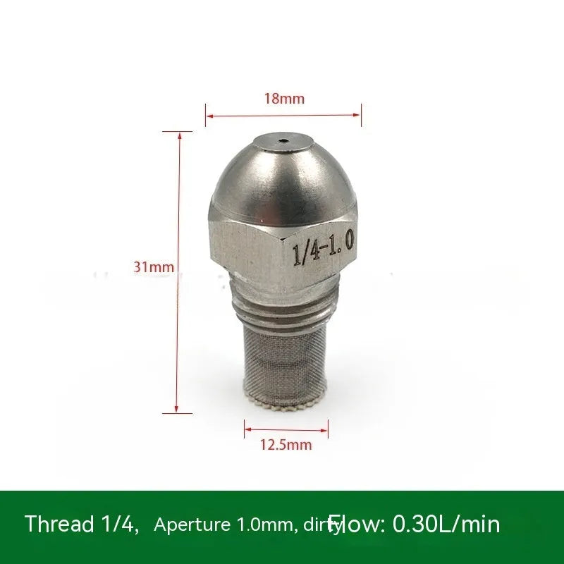 304 stainless steel two-point atomising nozzle with external thread and ten aperture size options