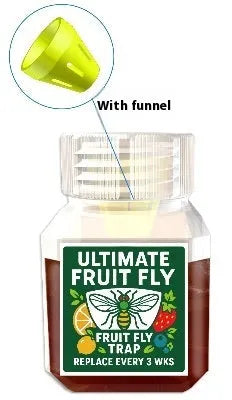 Bottle of fruit fly bait liquid for homemade traps with SK003 specifications