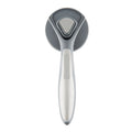 Self cleaning pet slicker brush in grey, green, or pink with one-button hair release