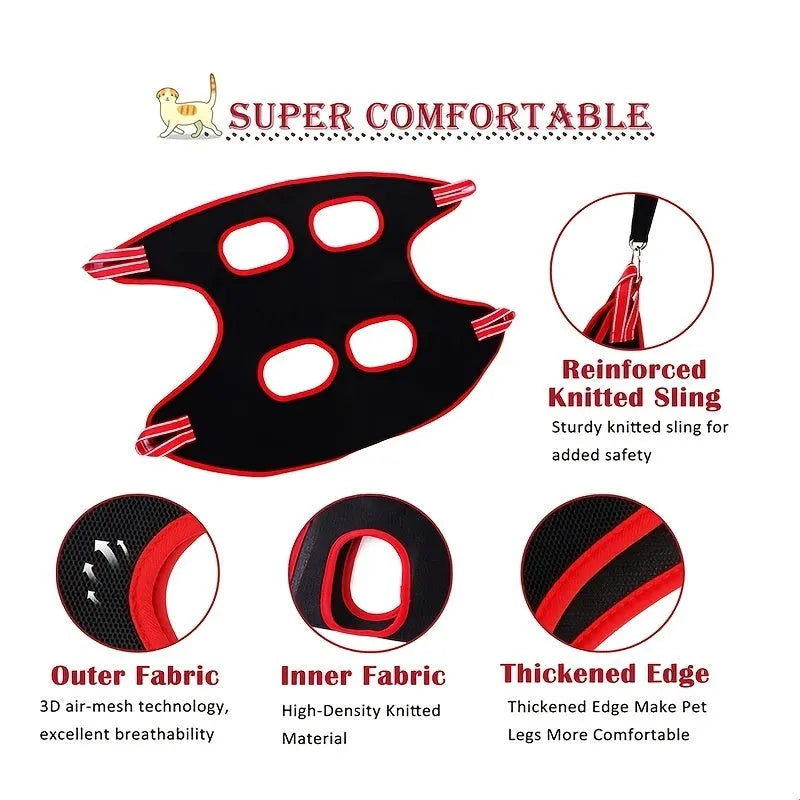 Pet grooming hammock restraint bag for cat and dog nail trimming in four sizes