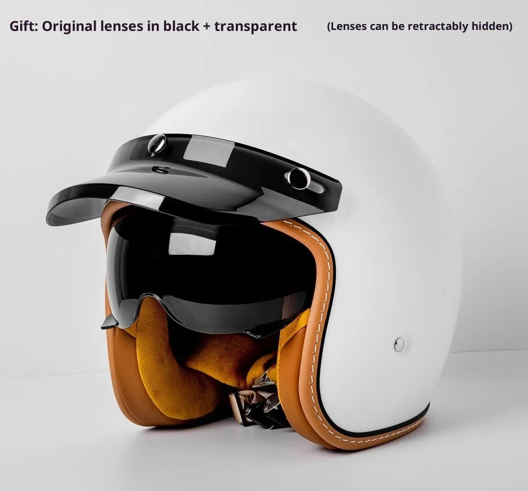 Motorcycle helmet with built-in goggles for electric commuting in ABS material