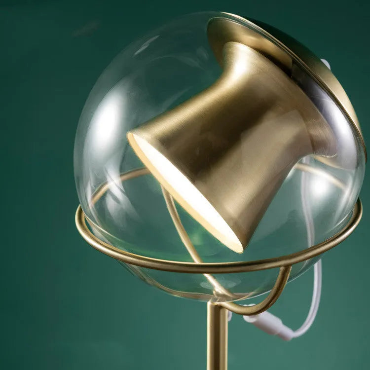 LED desk lamp with glass lampshade featuring dimmable touch switch control