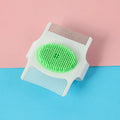 Blue multifunctional dog grooming comb with floating hair removal and massage features