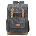 Canvas DSLR camera bag backpack in khaki, grey black, or army green.
