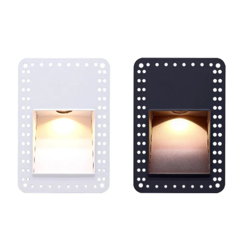 Frameless embedded LED induction floor lamp in sand black finish with aluminium alloy housing and motion sensor