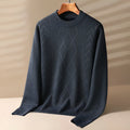Men's round neck velvet thickening winter pullover in dark gray