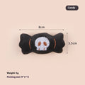 Small cat teaser wand with a soft plush head in eyes, candy, or skull design