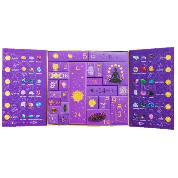 Crystal Halloween countdown gift box with paper construction measuring 33.5 x 30.5 x 5 cm