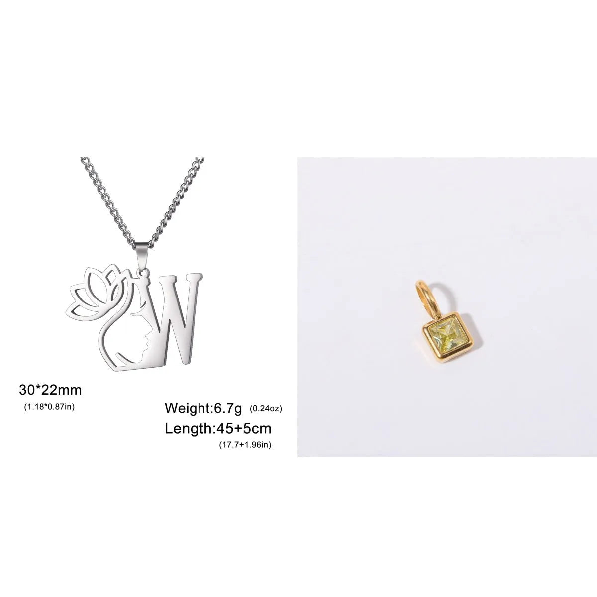 Stainless steel cross chain necklace with electroplated finish shown in gold and silver colour options