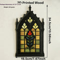 Solid wood Gothic style wall mounted storage rack or door frame decoration in one of three colour finishes.