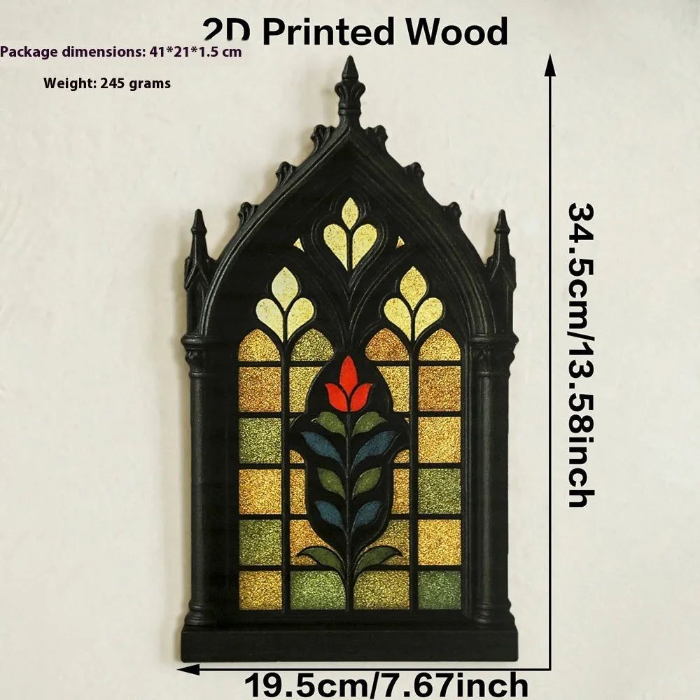 Solid wood Gothic style wall mounted storage rack or door frame decoration in one of three colour finishes.