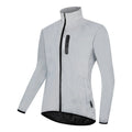 Silver waterproof windproof polyester long sleeve coat showing front view