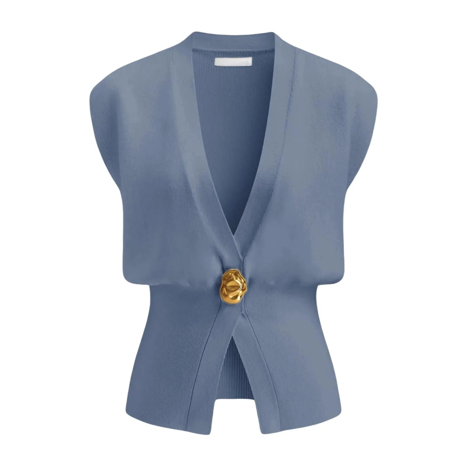 Women's loose V-neck button cardigan in knitted polyester showing colour options