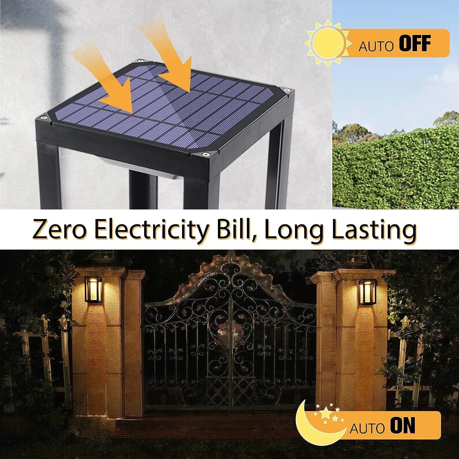 Modern Chinese outdoor solar wall lamp with IP65 waterproof rating for garden installation