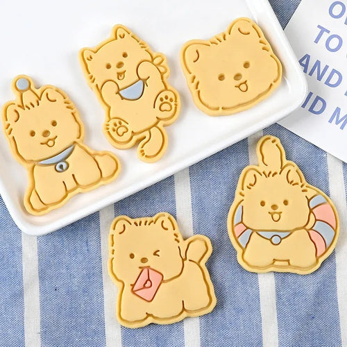 Cartoon biscuit mould for creating three dimensional pet puppy shaped biscuits and soft sweets