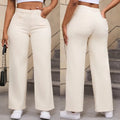 Women's high waist straight leg jeans in apricot and khaki colours