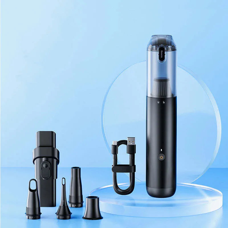 BASEUS A3 cordless car vacuum cleaner in black, silver, or black A colour.