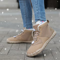 Waterproof fleece-lined snow boots with non-slip rubber soles in black colour