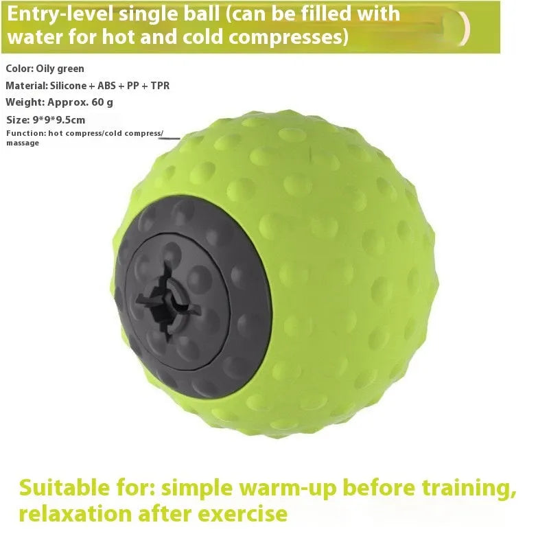 Caramel mocha and green massage balls for cold and hot compress therapy with muscle relaxation applications