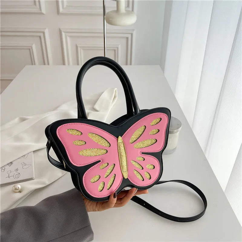 Small square crossbody bag in PU leather with contrast colour accents
