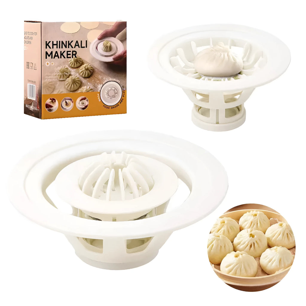 Black Jinkali steamed bun mould set with four different shapes for baozi, dumplings and shaomai