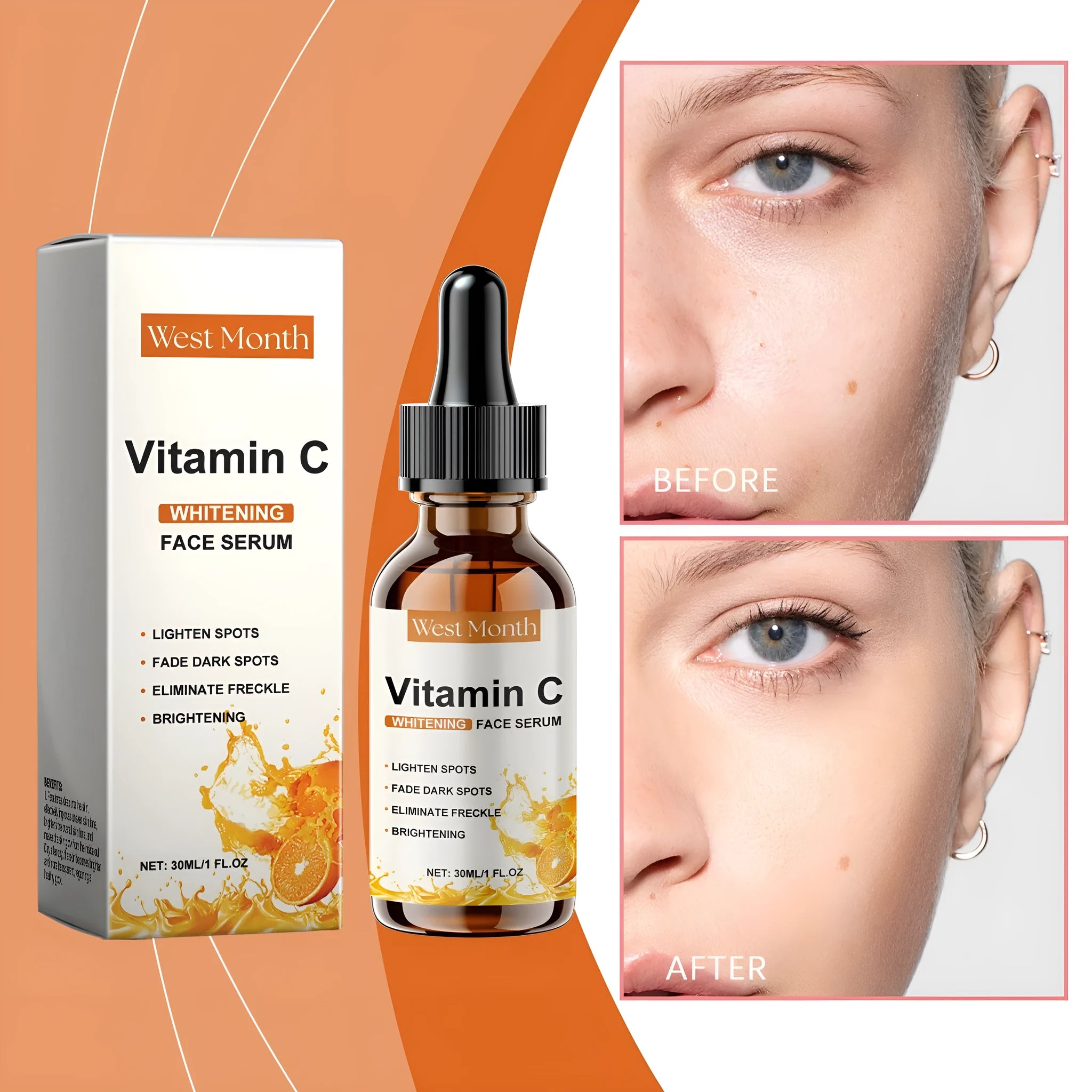 30ml moisturising skin essence with hyaluronic acid vitamin C and vitamin E serum bottle