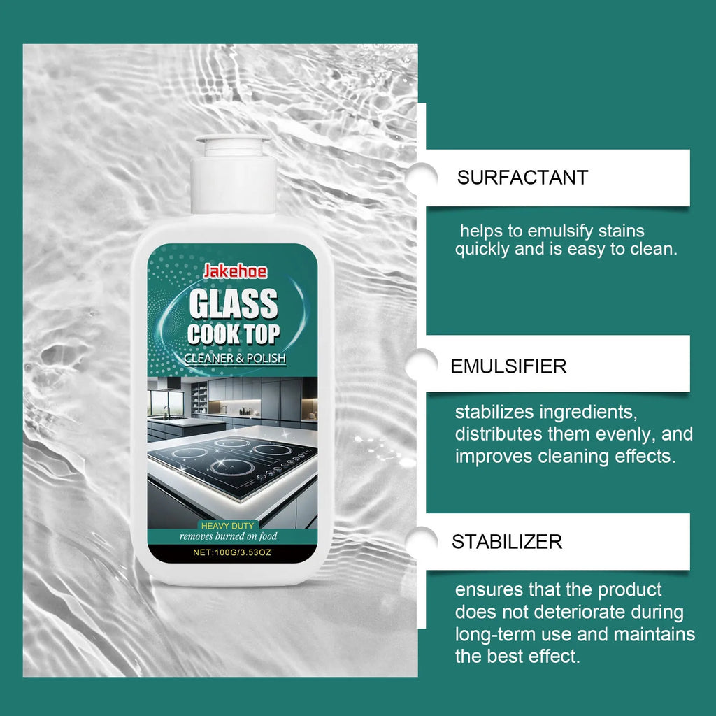 Glass stovetop cleaning polish 100g liquid in container