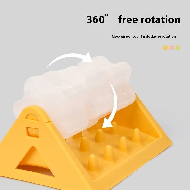 Yellow slow food trainer for dogs and cats made from PP plastic