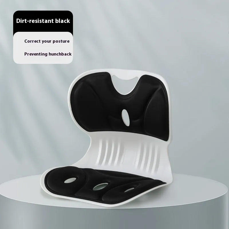 Memory foam lumbar support chair cushion with adjustable strap in gray colour