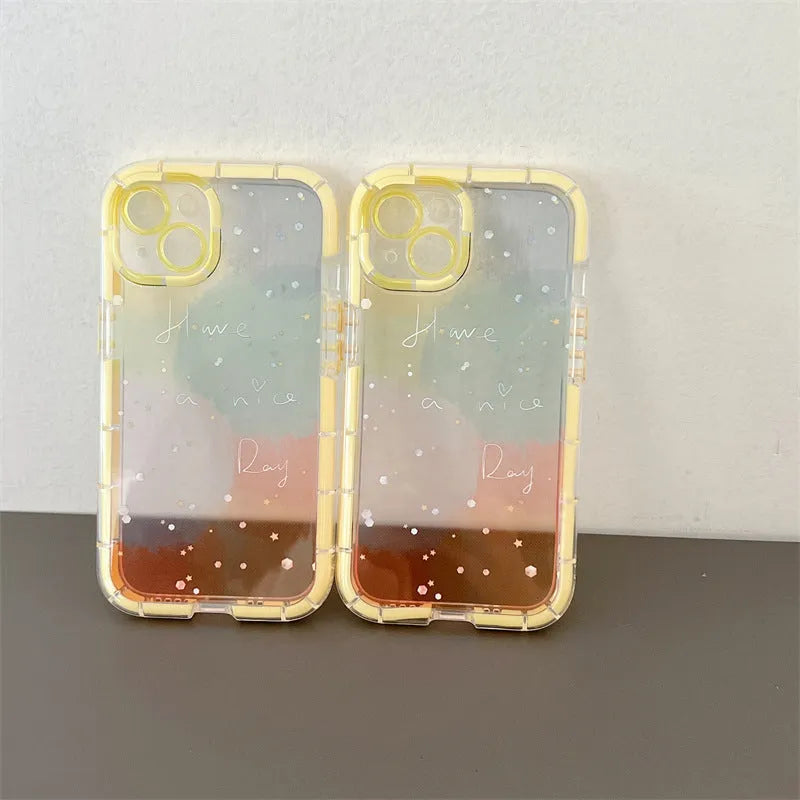 Minimalist contrast colour silicone iPhone case with yellow edge on TPU material
