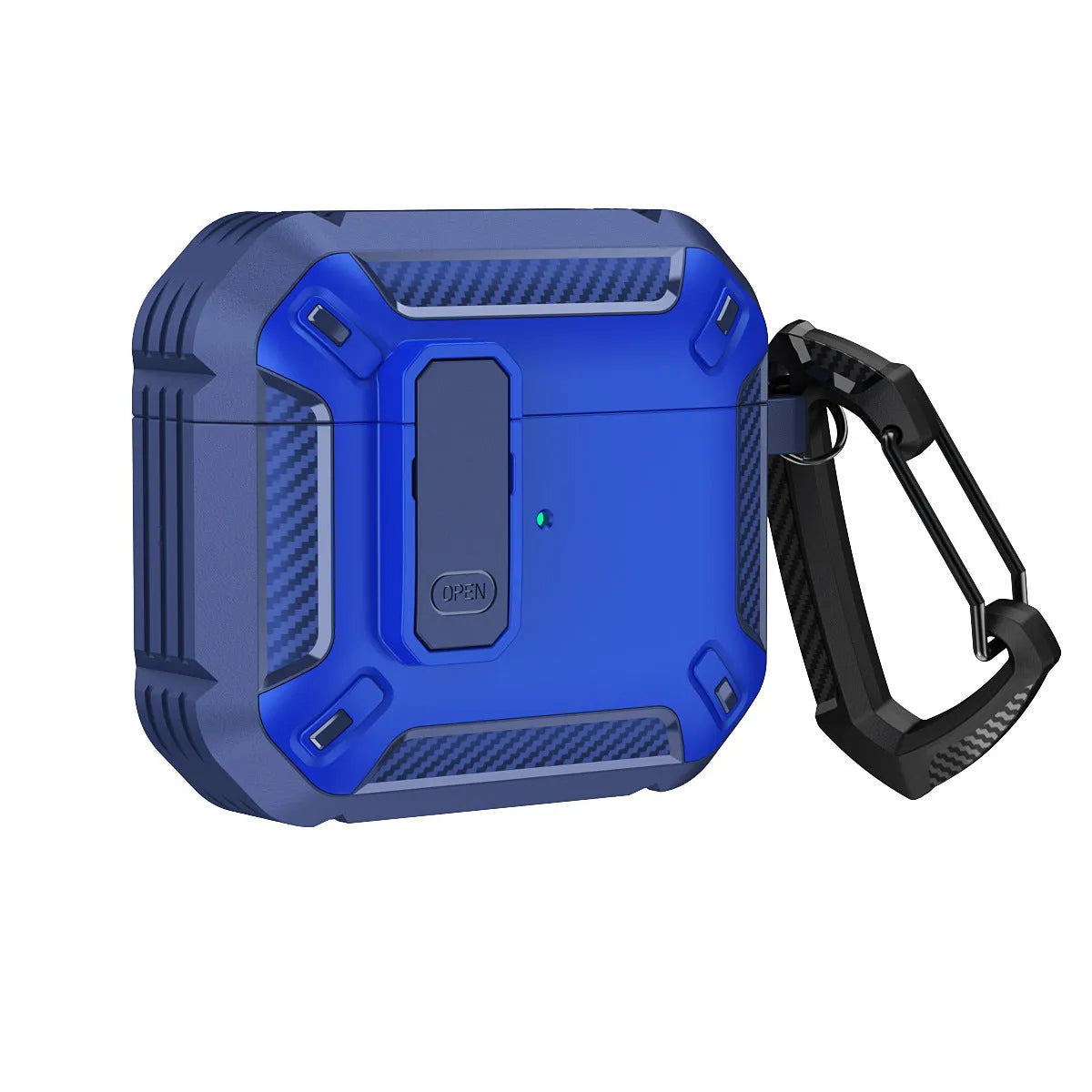 Two-tone plastic protective case with hook for Apple AirPods charging case