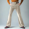 Men's gold velvet slim flared trousers in multiple colours for formal casual wear