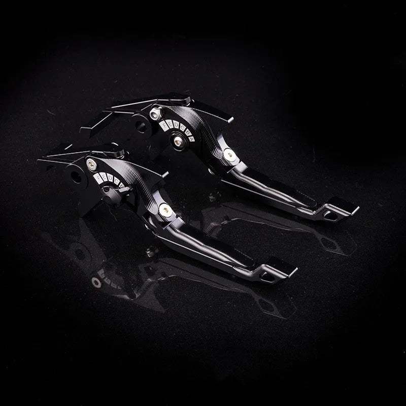 Adjustable anodised aluminium horn handle motorcycle clutch lever in multiple colour options