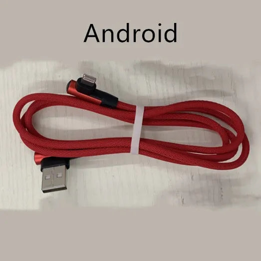 USB fast charging cable with pure copper core in black, blue and red colour options.