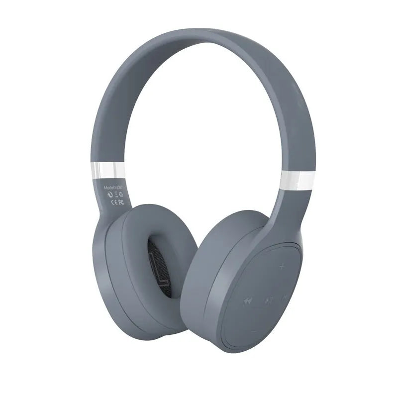 Folding wireless sports headset in four colour options showing Bluetooth connectivity and compact design