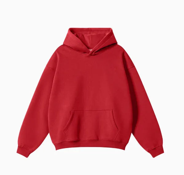 Heavyweight terry cotton men's loose fit pullover hoodie in various colours.