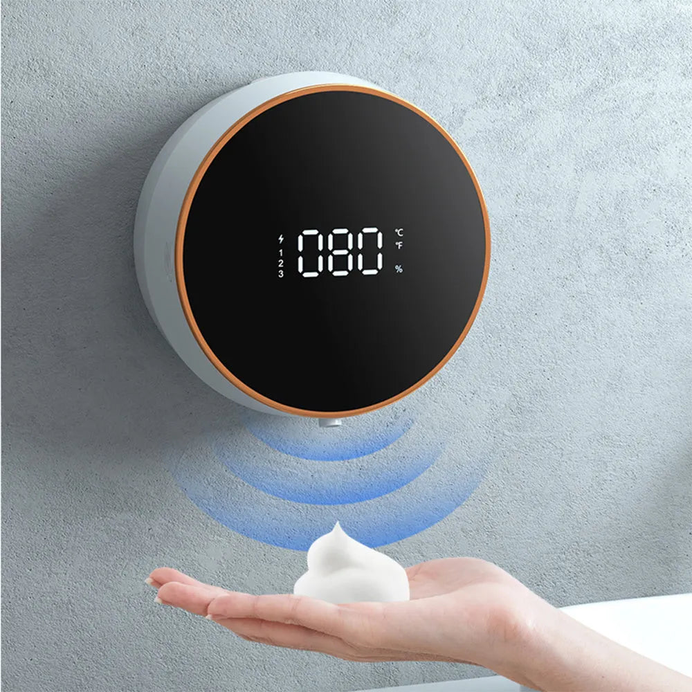 Smart auto sensing foam dispenser with USB charging port mounted on wall