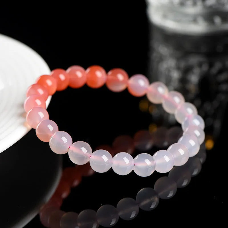 Yanyuan agate bracelet with gradient colour beads in a geometric single circle design.
