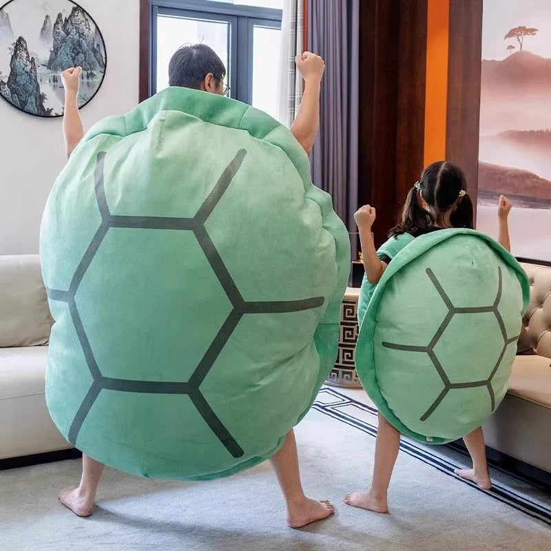 Green cartoon turtle shell pillow plush toy in 0.8M size on a white background